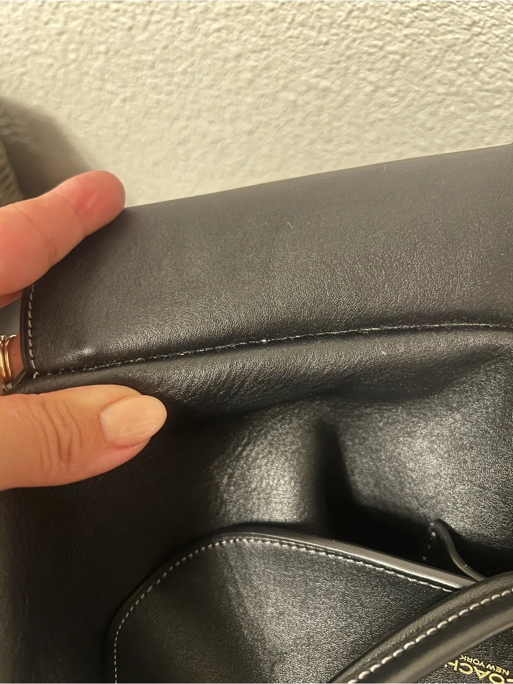 Coach Crosby Black Leather Flap Backpack with Front Pockets
